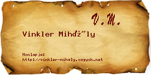Vinkler Mihály névjegykártya