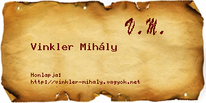 Vinkler Mihály névjegykártya